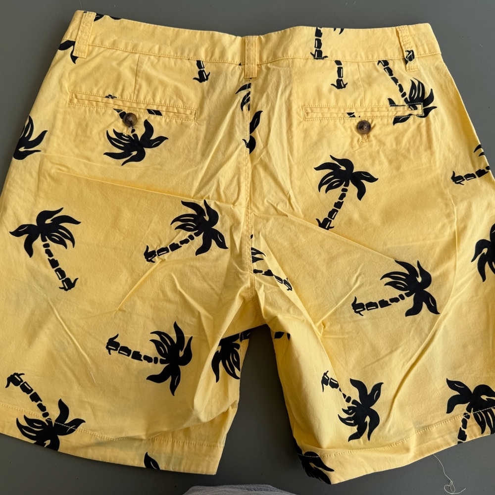 Bonobos Yellow Shorts with Black Palm Print - Picture 3 of 5